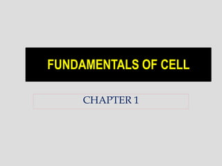 FUNDAMENTALS OF CELL
CHAPTER 1
 