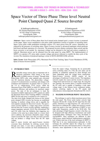 Space Vector of Three Phase Three level Neutral Point Clamped Quasi Z ...