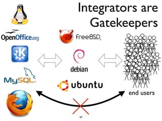 Integrators are
  Gatekeepers




         end users


47
 