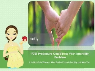 ICSI Procedure Could Help With Infertility
Problem
It Is Not Only Women Who Suffer From Infertility but Men Too
 