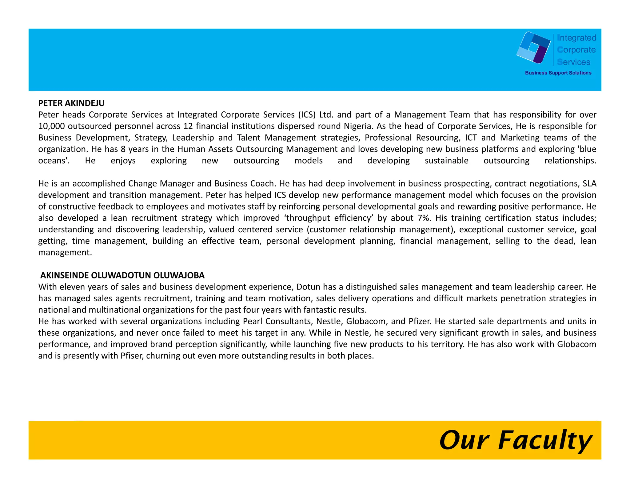 Integrated
            Corporate
            Services
Business Support Solutions
 