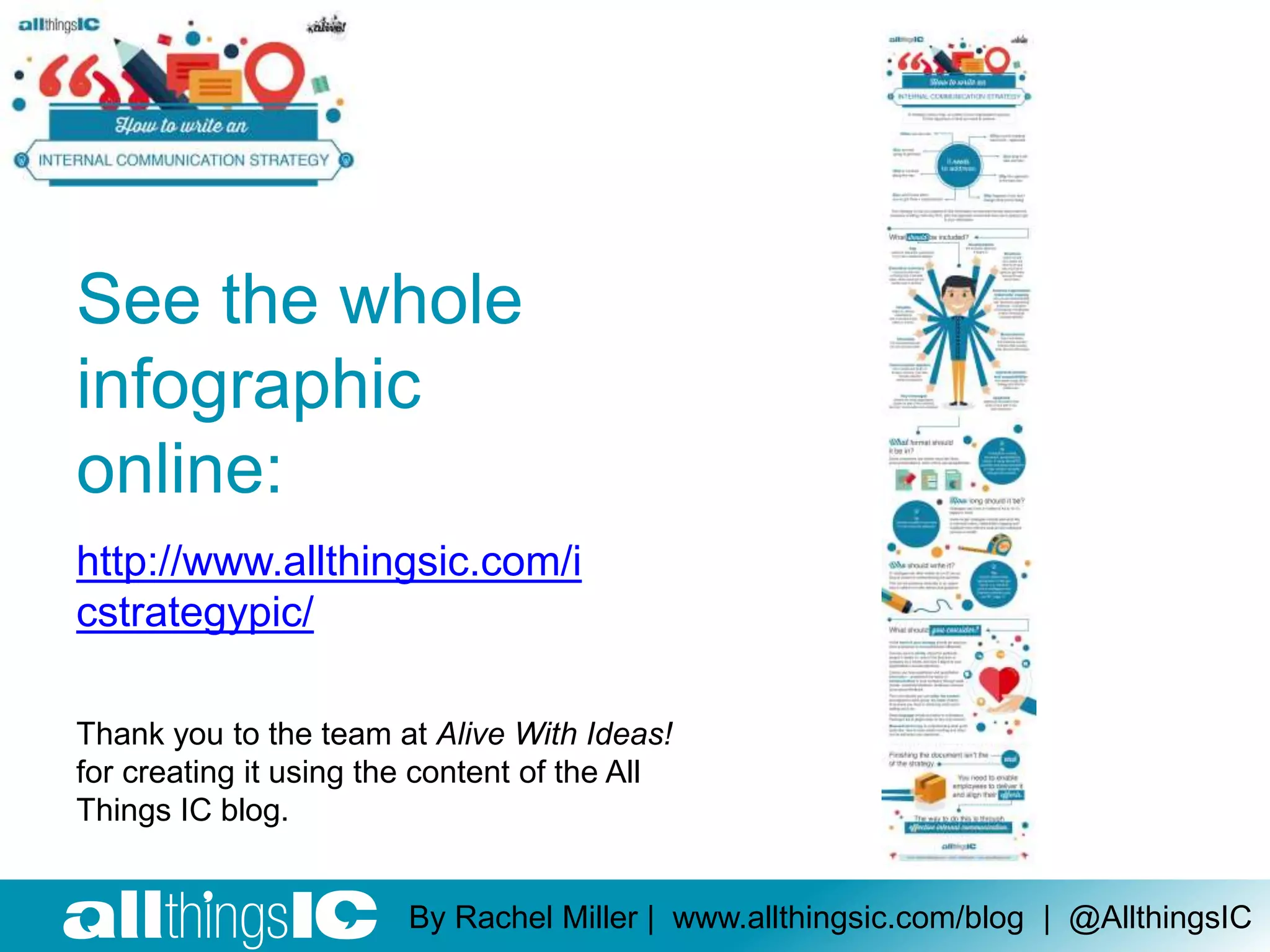 See the whole
infographic
online:
Thank you to the team at Alive With Ideas!
for creating it using the content of the All
Things IC blog.
http://www.allthingsic.com/i
cstrategypic/
By Rachel Miller | www.allthingsic.com/blog | @AllthingsIC
 