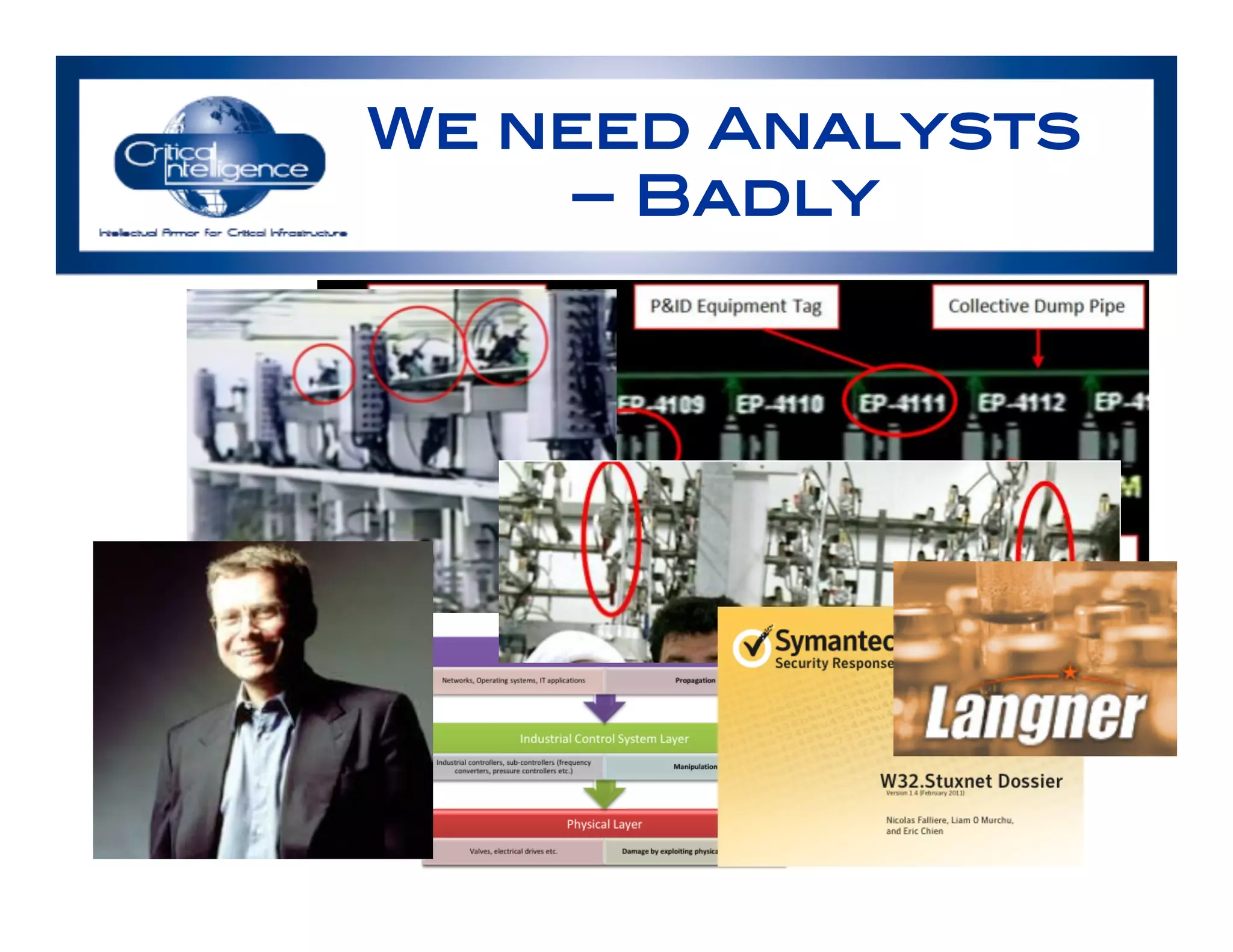 We need Analysts
– Badly!
 