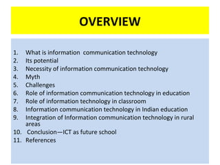 role of ict in education its potential and challenges. | PPT