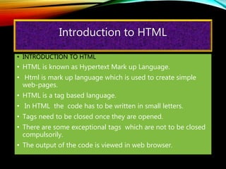 HTML BASIC TAGs | PPT