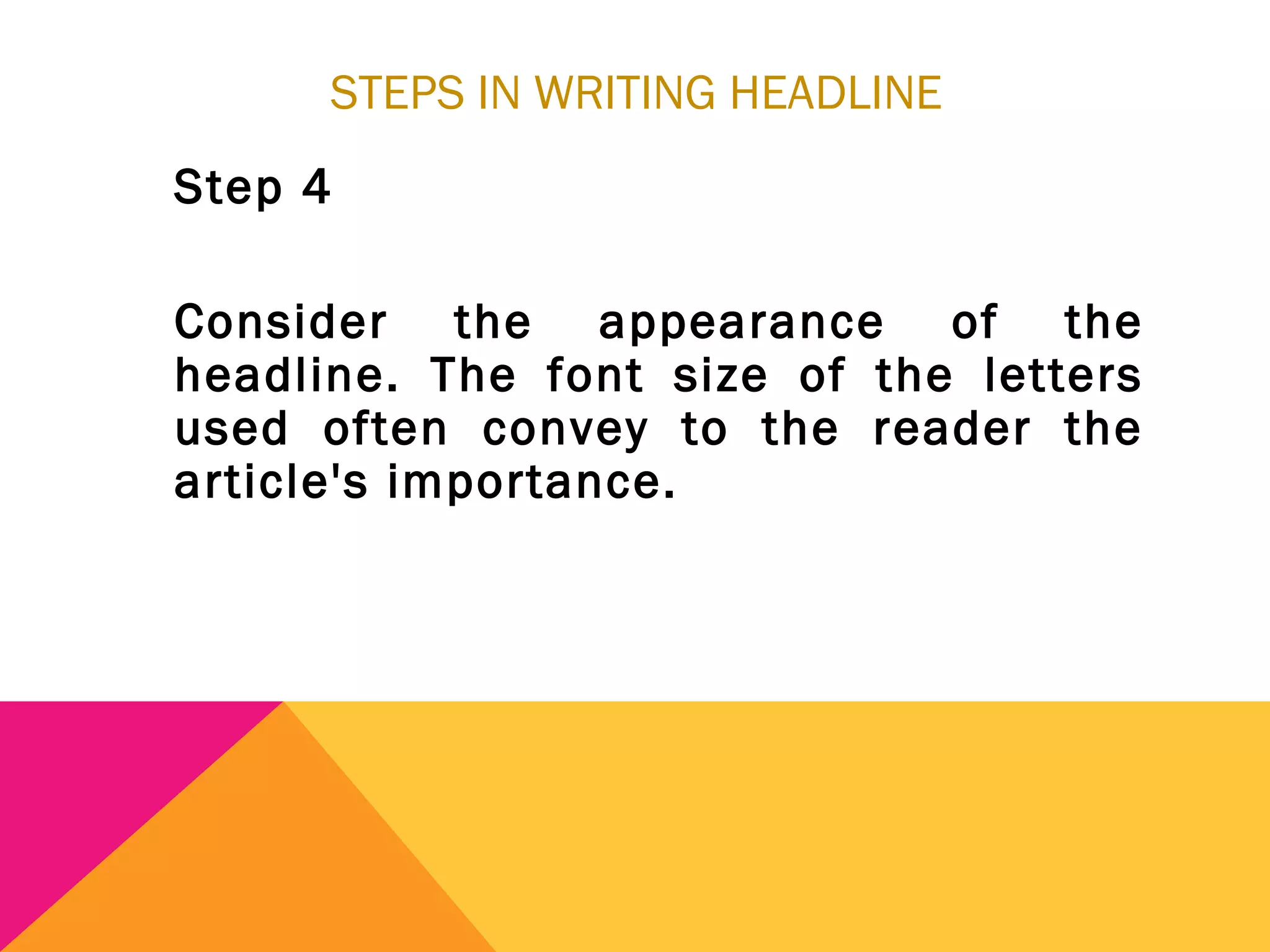 copy reading and headline writing | PPT | Desktop Publishing | Computer ...