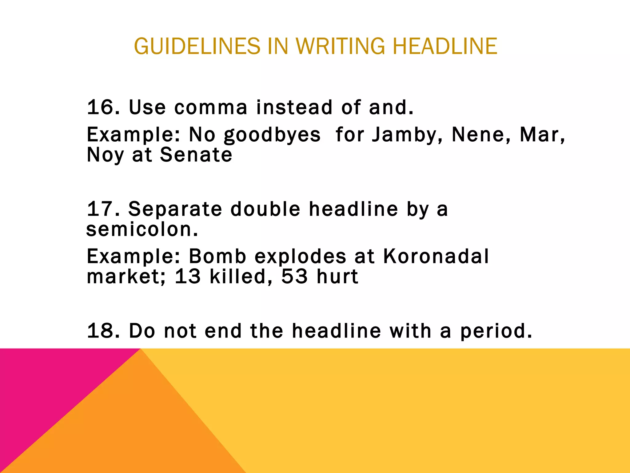 copy reading and headline writing | PPT | Desktop Publishing | Computer ...