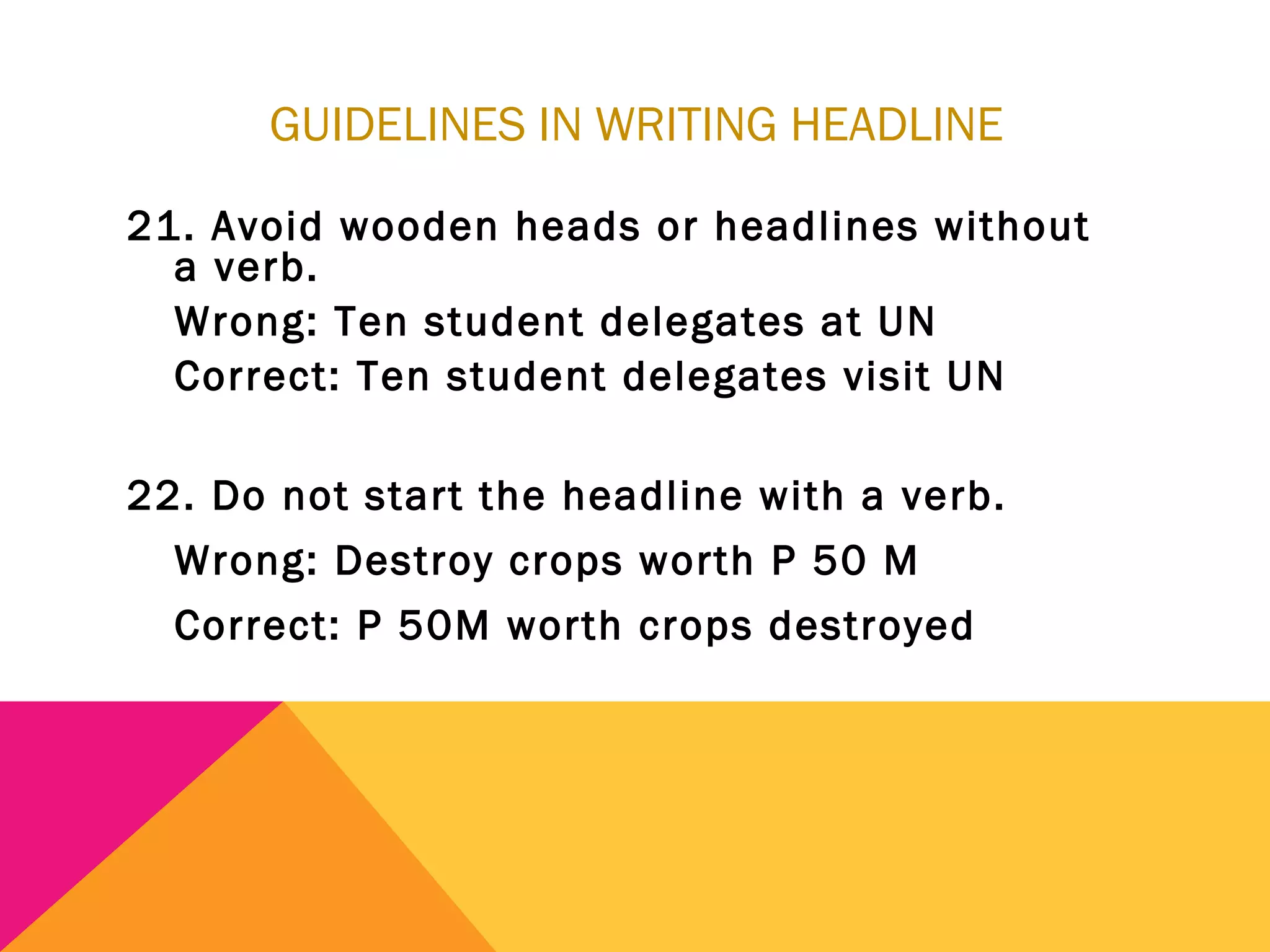copy reading and headline writing | PPT | Desktop Publishing | Computer ...