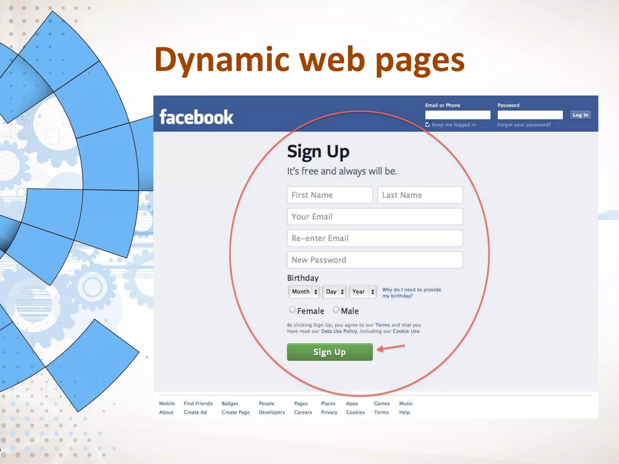 Dynamic web pages
 