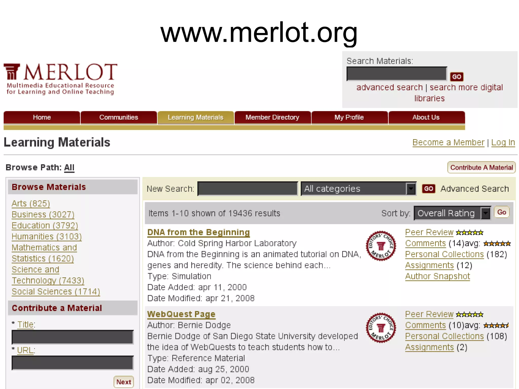 www.merlot.org
 