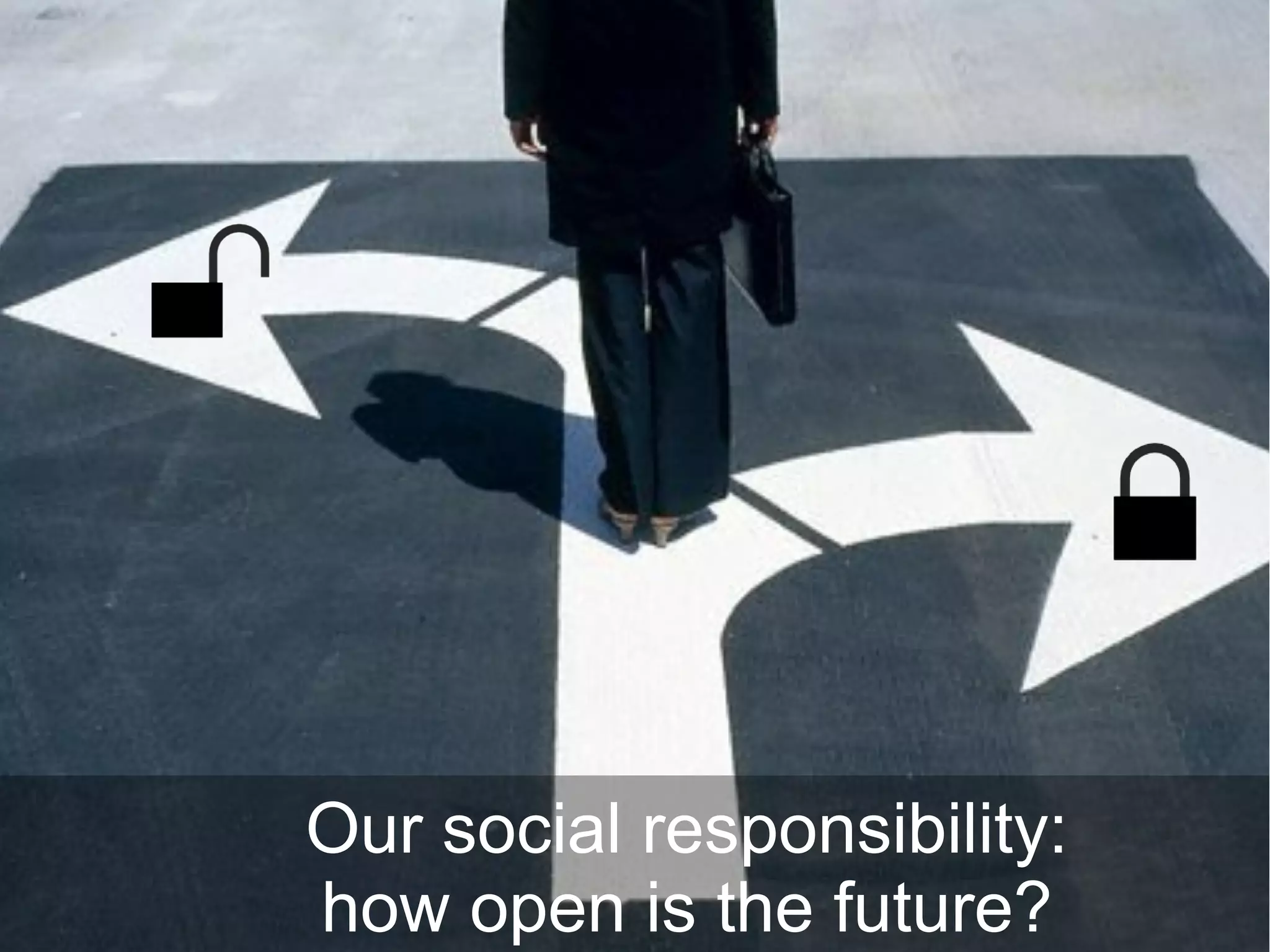 Our social responsibility:
how open is the future?
 