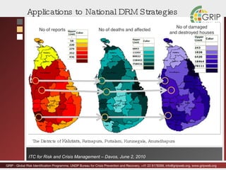 Applications to National DRM Strategies The Districts of  Kalutara , Ratnapura, Puttalam, Kurunegala, Anuradhapura 