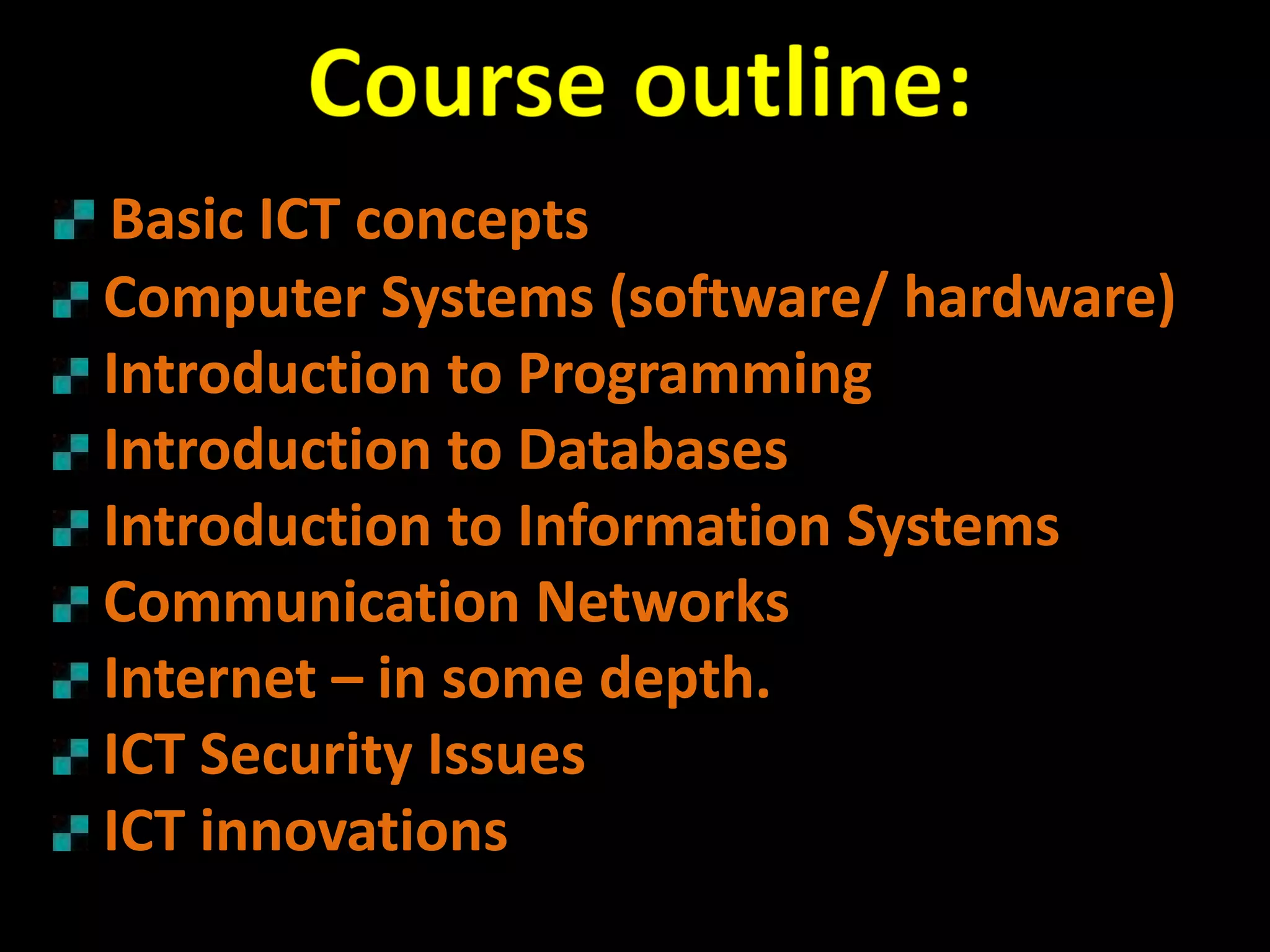 Fundamentals of ICT - Lecture 1 | PDF