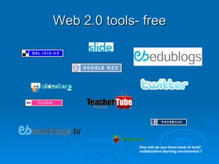 Web 2.0 tools- free How will we use these tools to build collaborative learning environment ? 