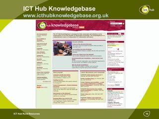 Computer Hub Rural Ict Hub For Rural Orgs | PPT
