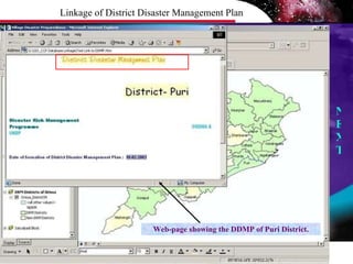 Linkage of District Disaster Management Plan Web-page showing the DDMP of Puri District. NEXT 