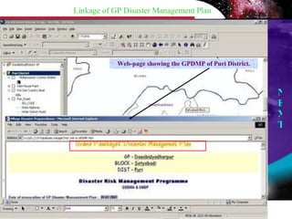 Linkage of GP Disaster Management Plan Web-page showing the GPDMP of Puri District. NEXT 