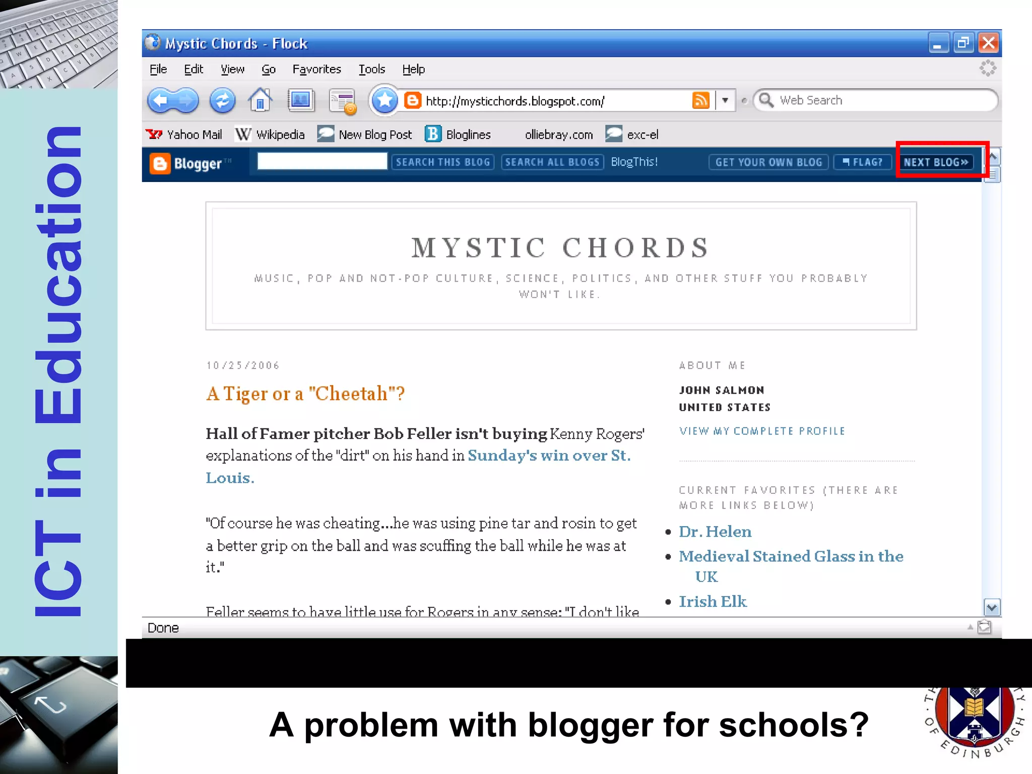 A problem with blogger for schools? 