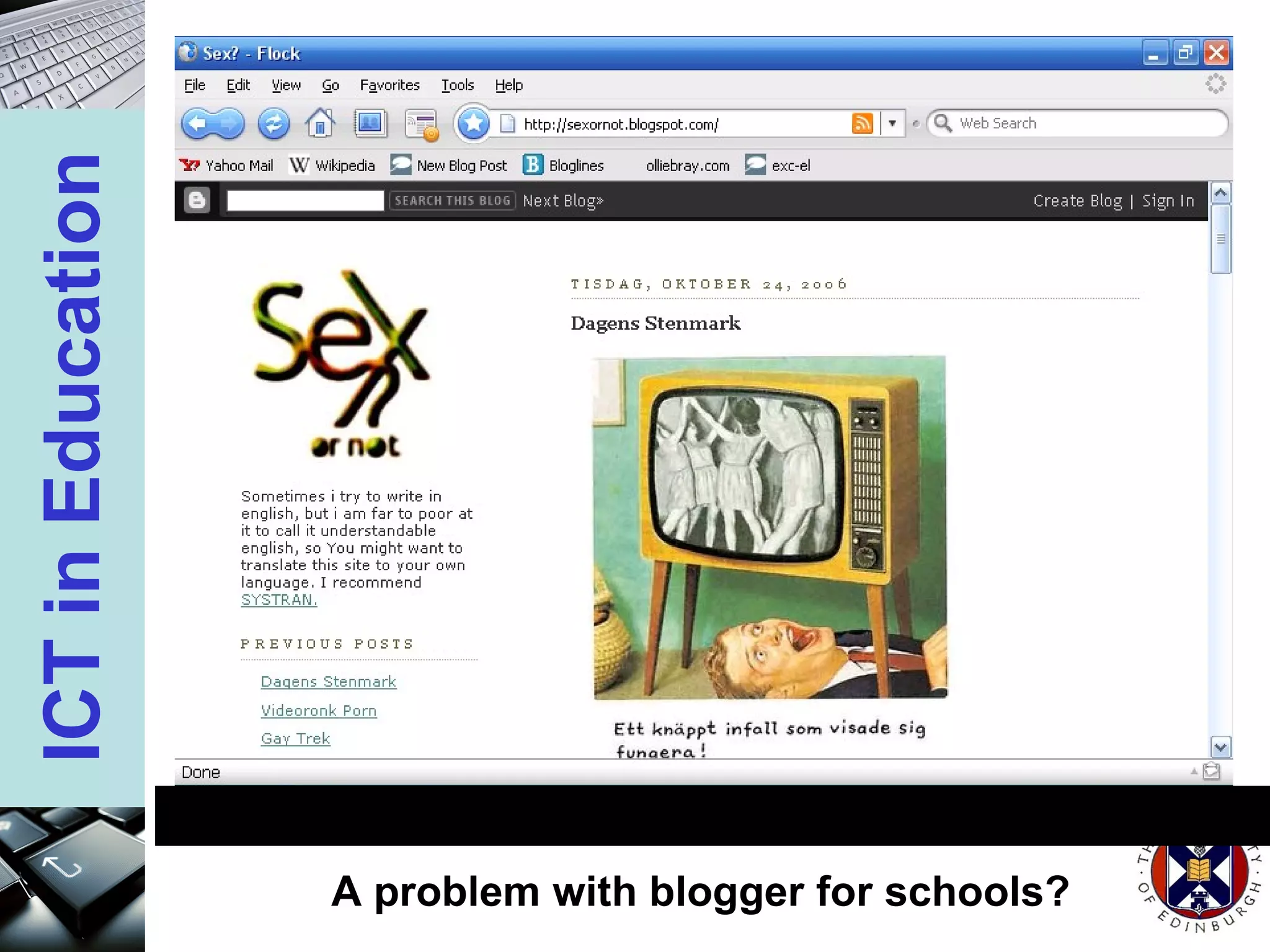 A problem with blogger for schools? 