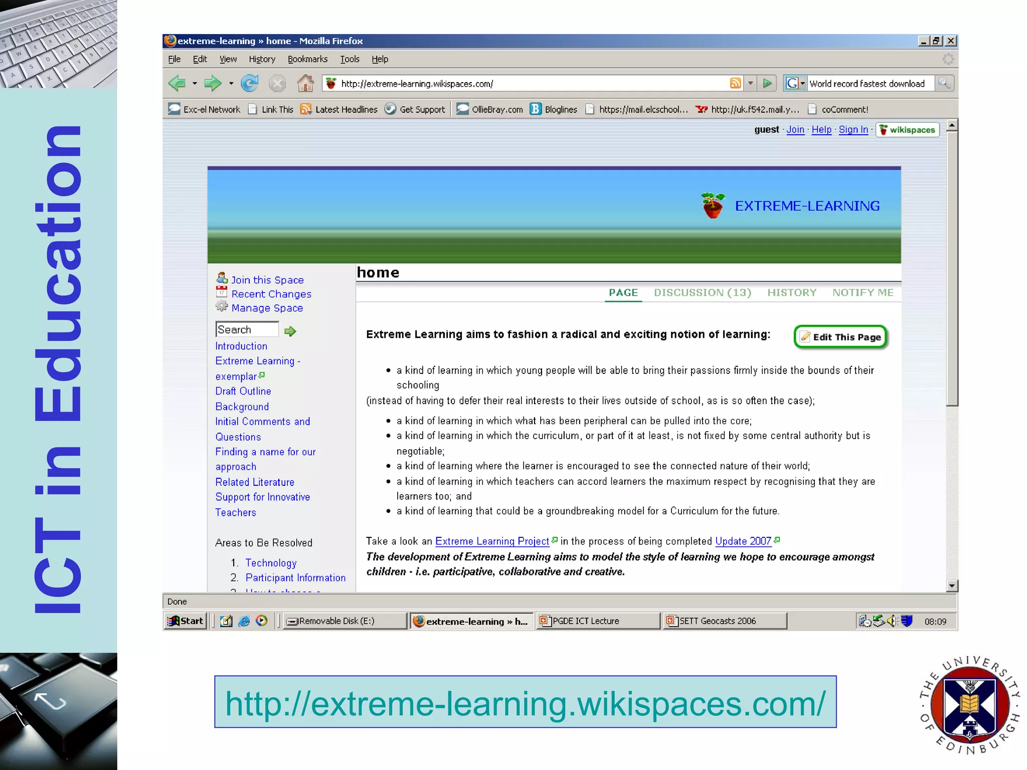http://extreme-learning. wikispaces .com/ 
