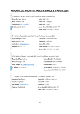 APPENDIX (D) - PROOF OF VALIDITY (EMAILS & IP ADDRESSES)




                           83
 