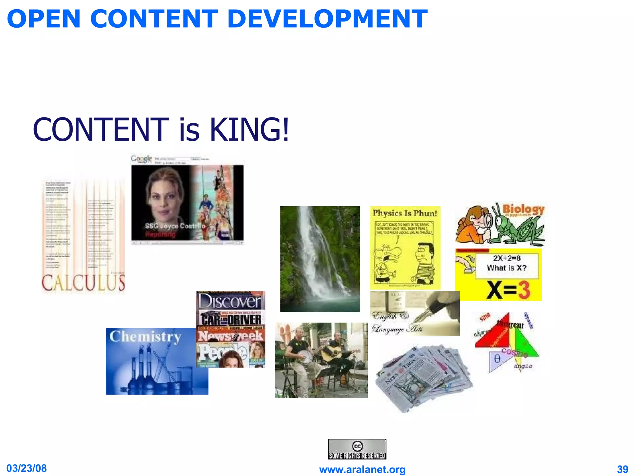 OPEN CONTENT DEVELOPMENT CONTENT is KING! 