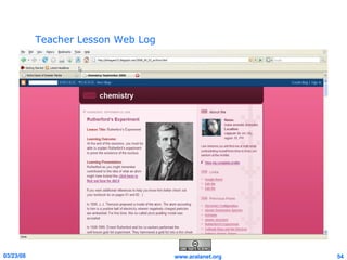 Teacher Lesson Web Log  