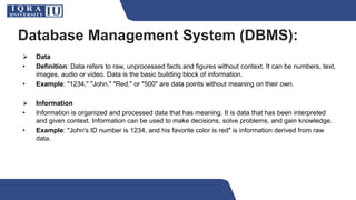 ICT-Lecture_10(Databases) and it uses etc | PDF