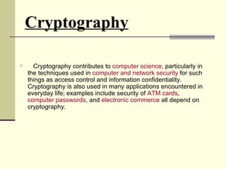 Cryptography ,[object Object]