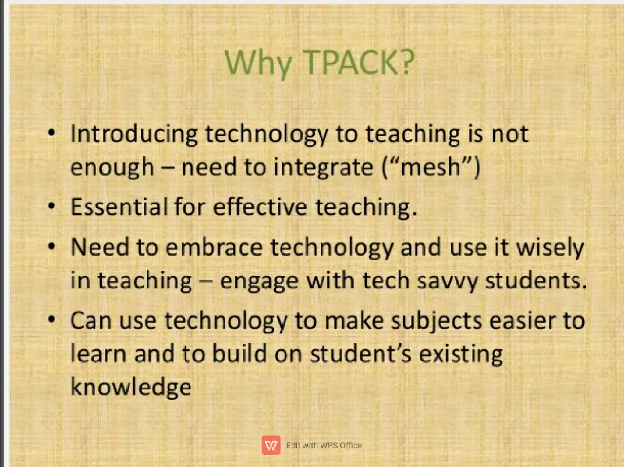 TECHNOLOGICAL PEDAGOGICAL CONTENT KNOWLEDGE (TPACK) | PDF