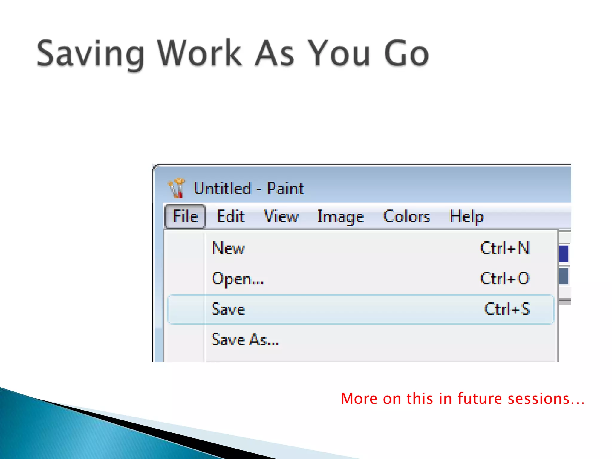 More on this in future sessions…
 