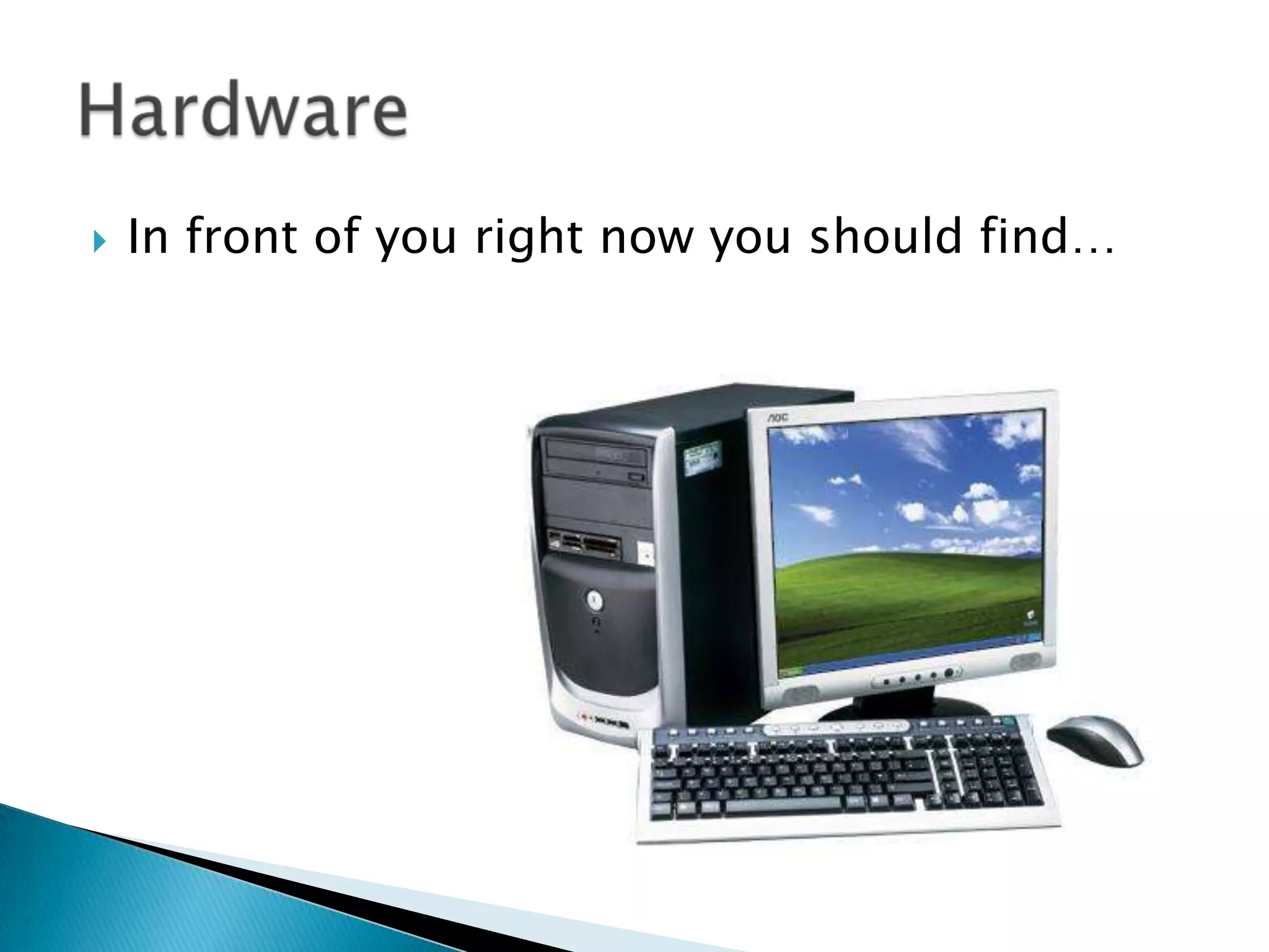  In front of you right now you should find…
 