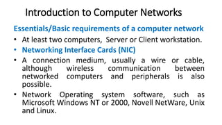 basic networking knowledge | computer basics,... ICT 101 LECTURE 2 - BASICS OF COMPUTER NETWORKS.pptx