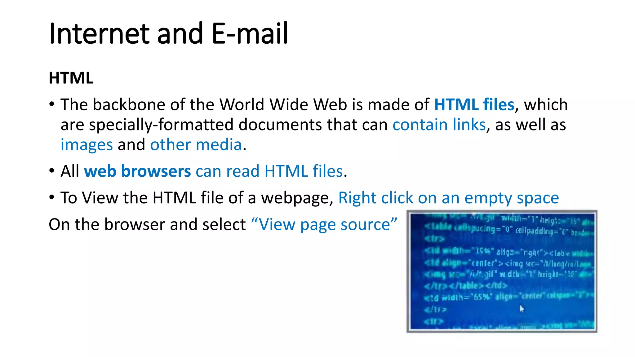 ICT 101 LECTURE 3 - INTERNET AND E-MAIL.pptx
