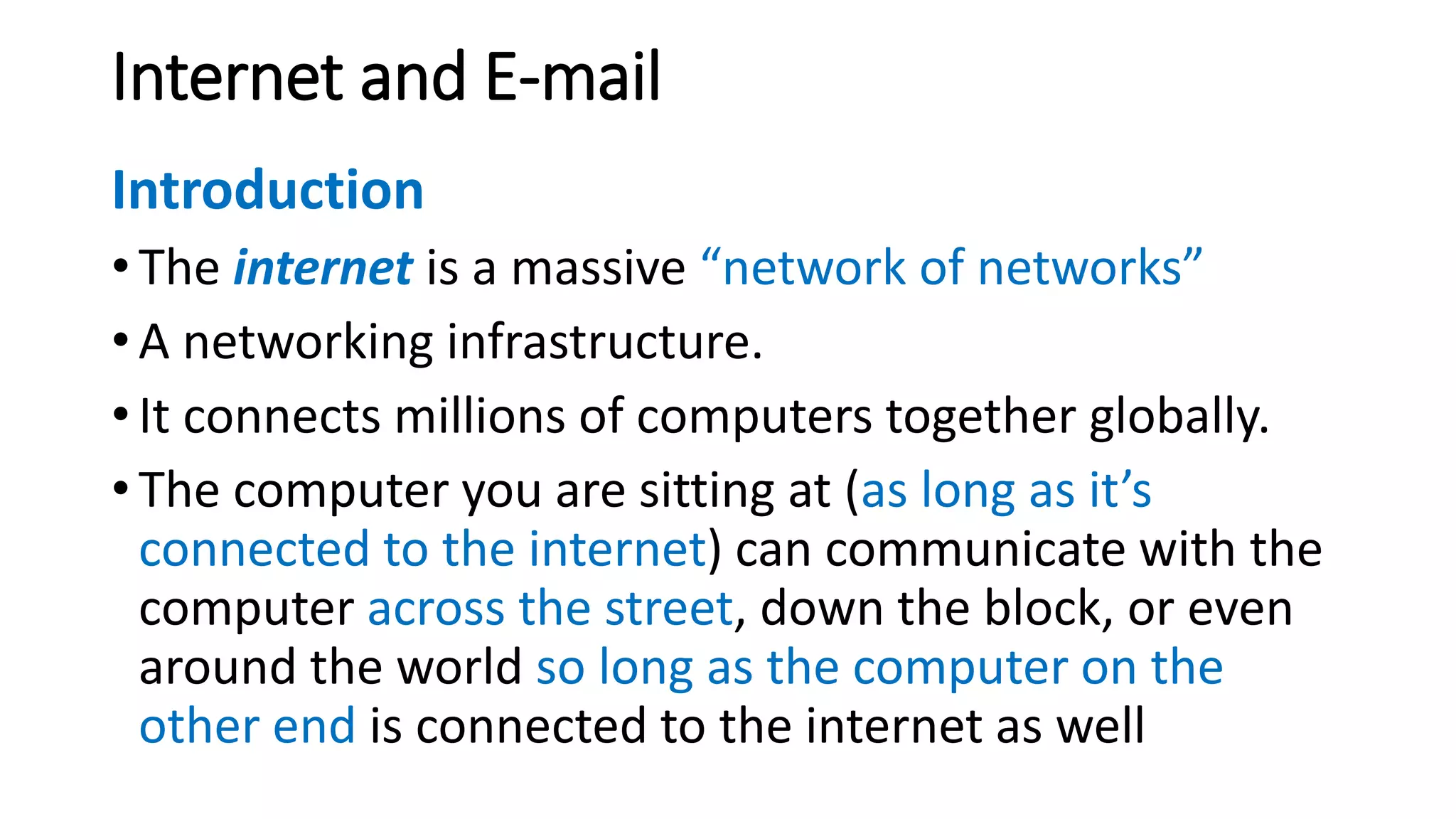 ICT 101 LECTURE 3 - INTERNET AND E-MAIL.pptx