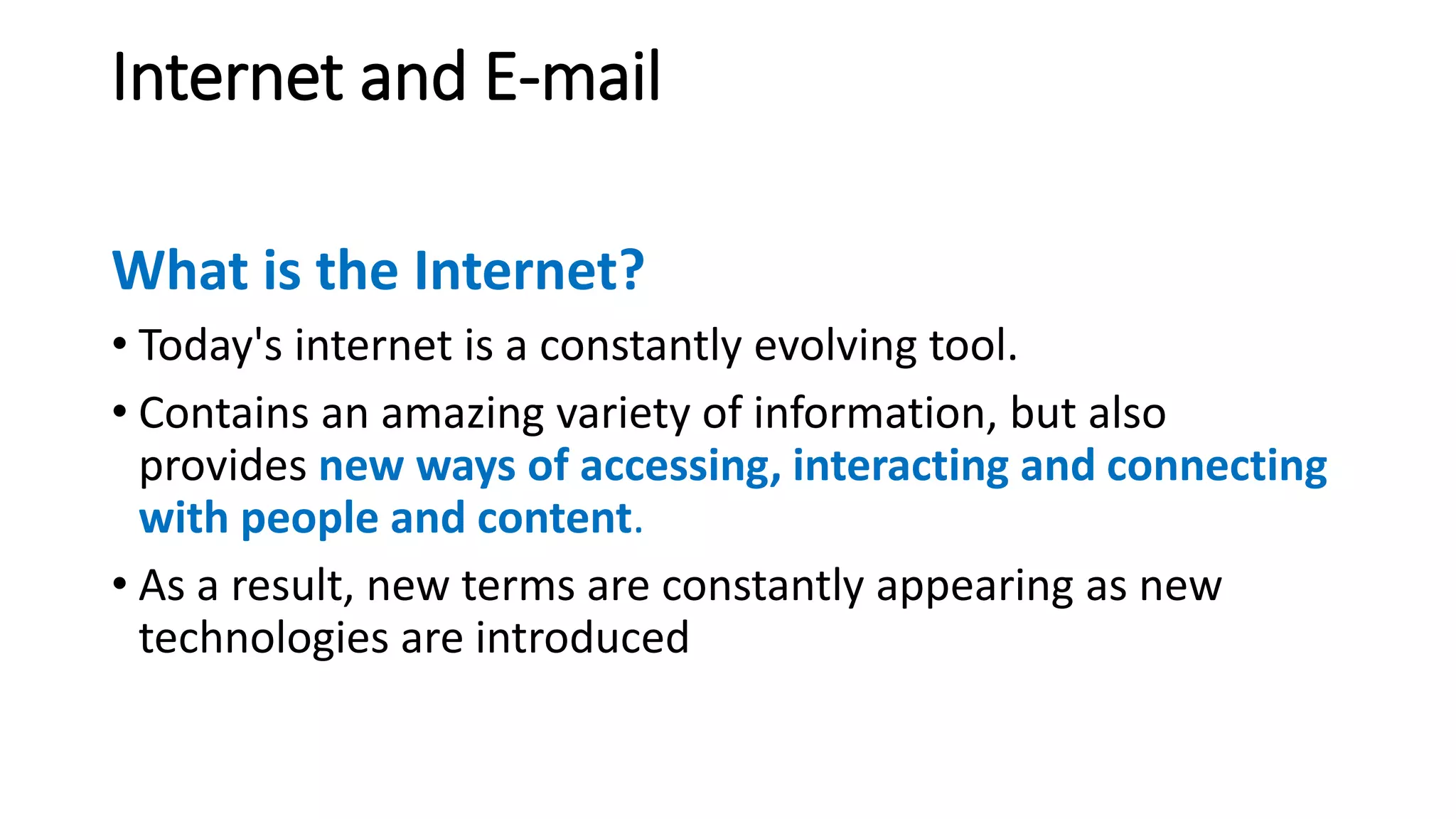 ICT 101 LECTURE 3 - INTERNET AND E-MAIL.pptx