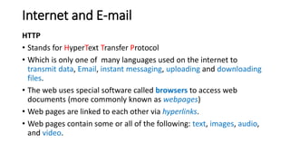 ICT 101 LECTURE 3 - INTERNET AND E-MAIL.pptx