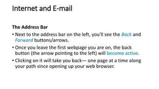 ICT 101 LECTURE 3 - INTERNET AND E-MAIL.pptx