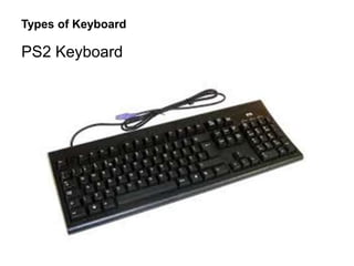 Types of Keyboard
PS2 Keyboard
 