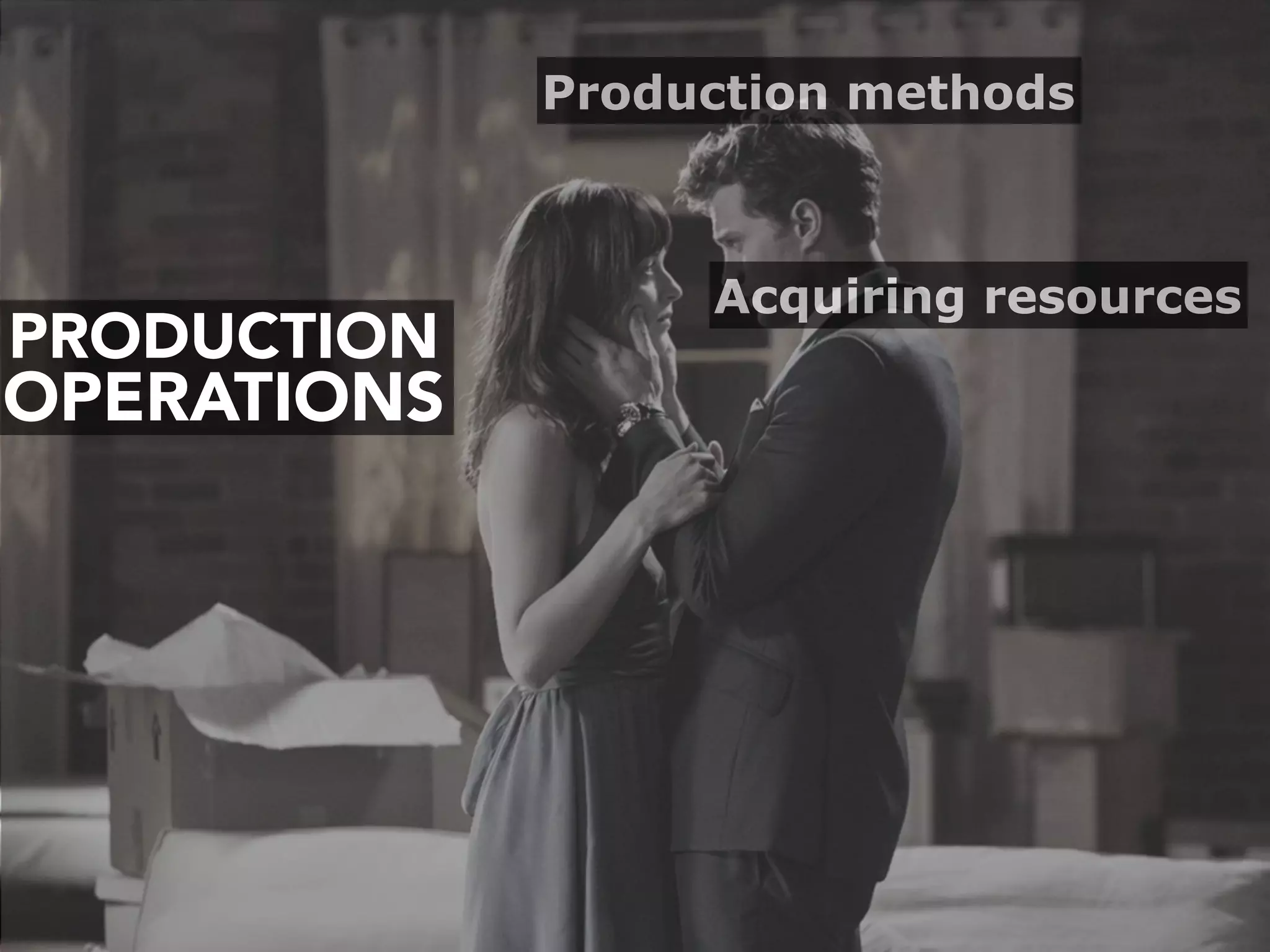 PRODUCTION
OPERATIONS
Acquiring resources
Production methods
 