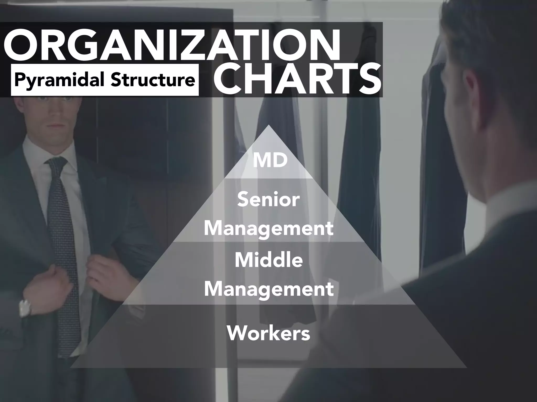 ORGANIZATION
CHARTSPyramidal Structure
MD
Middle
Management
Workers
Senior
Management
 