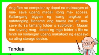 Computer Text Describe It Tagalog Ict 10 ang computer file system | PPTX