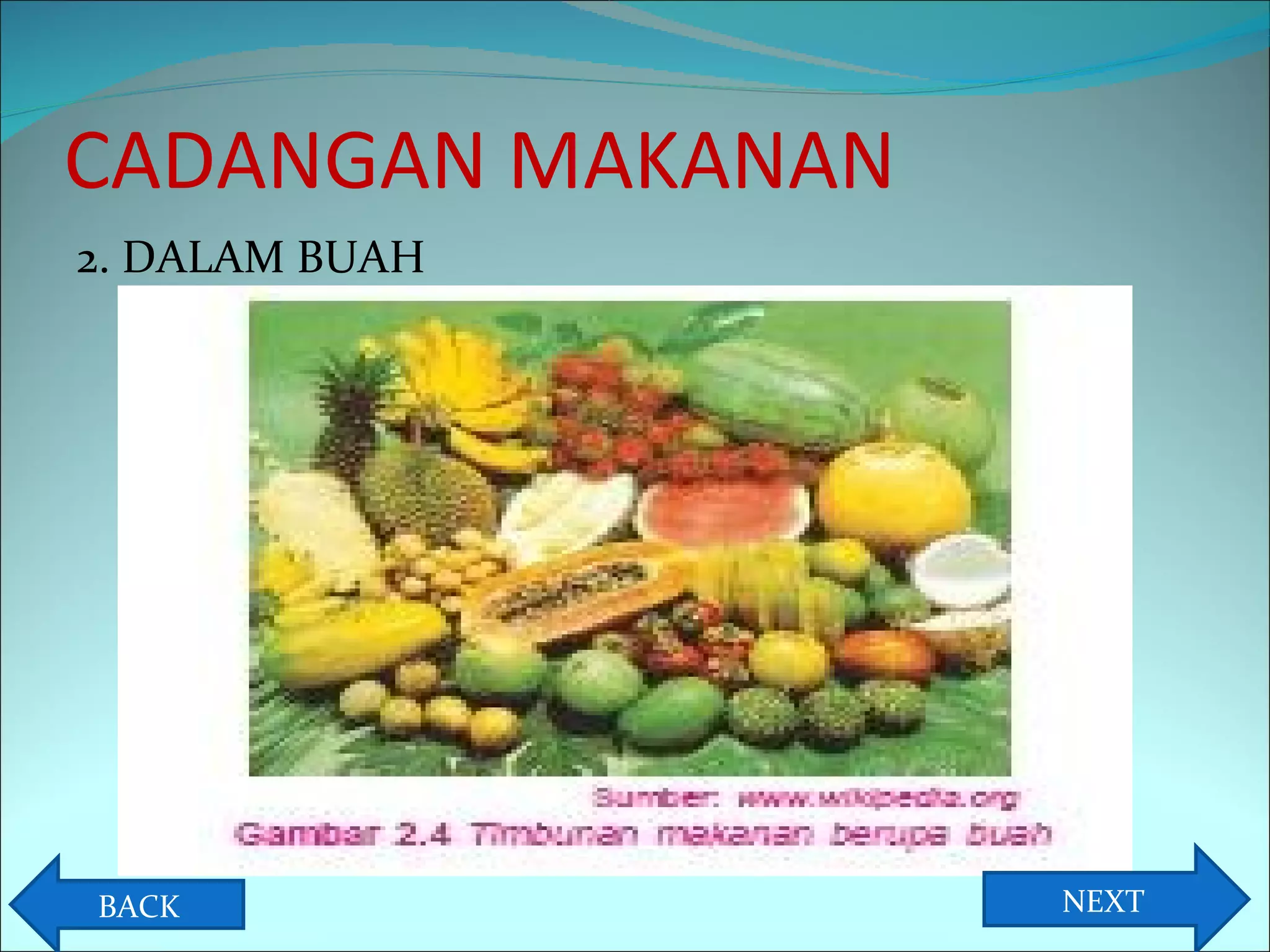 CADANGAN MAKANAN 2. DALAM BUAH NEXT BACK 