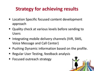 Delivering livestock knowledge to Indian farmers through mobile phones