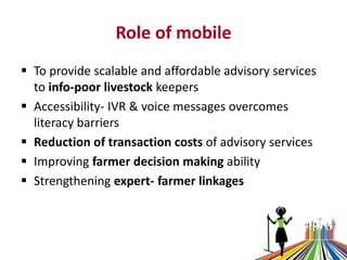 Delivering livestock knowledge to Indian farmers through mobile phones