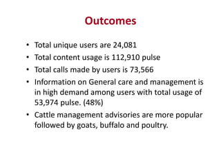 Delivering livestock knowledge to Indian farmers through mobile phones