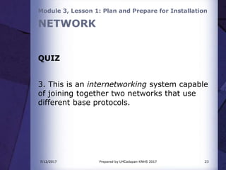 Ict 9 module 3, lesson 1.4 network | PPTX