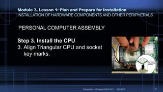 Ict 9 module 3, lesson 2.3 installation of hardware components and ...