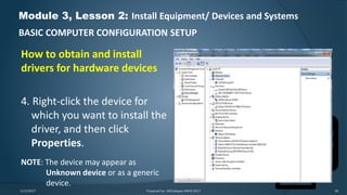 Ict 9 module 3, lesson 2.5 basic computer configuration setup | PPTX