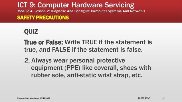 Ict 9 Module 4 Lesson 2 1 Safety Precautions